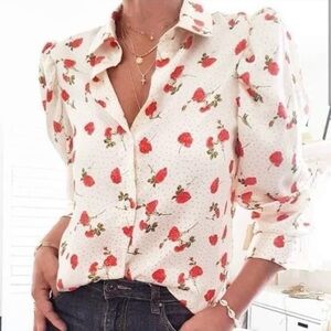 ZARA Floral Puff Sleeve Blouse - Blogger Fave 🌹